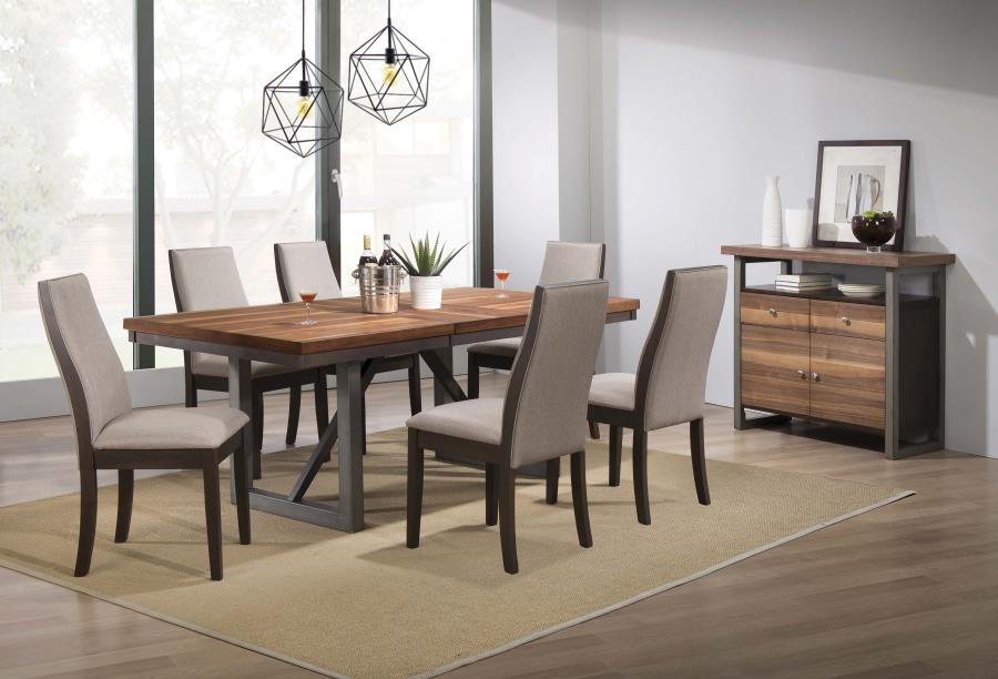 (image for) Spring Creek 5-piece Rectangular Dining Table Set Taupe - Click Image to Close