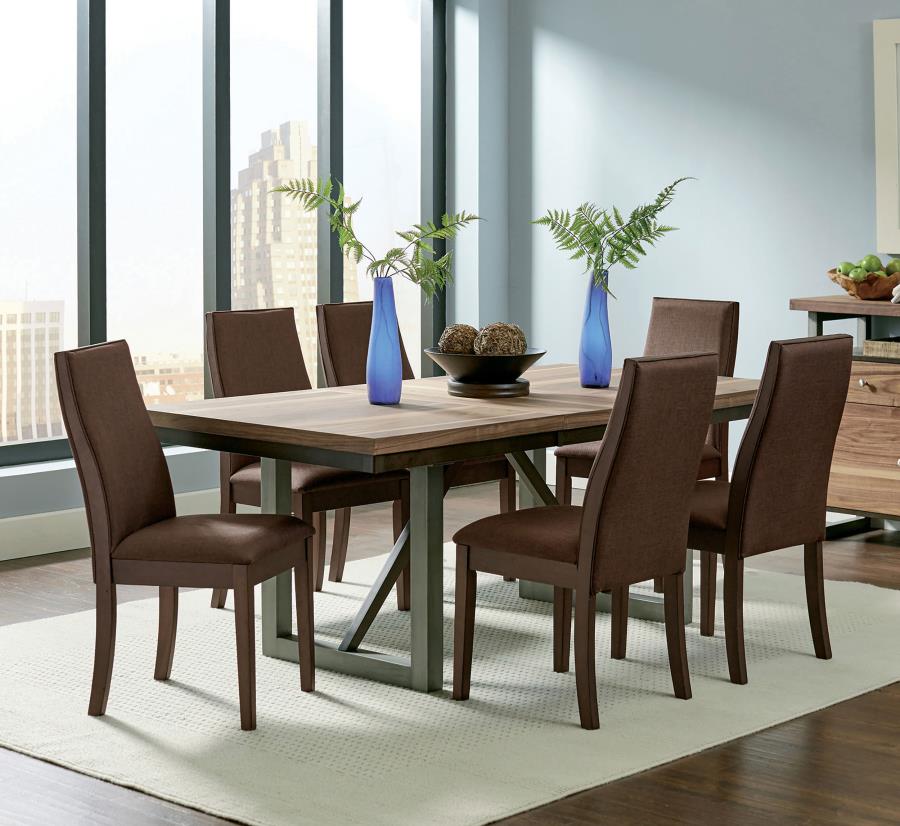 (image for) Spring Creek 7-piece Rectangular Dining Table Set Chocolate - Click Image to Close