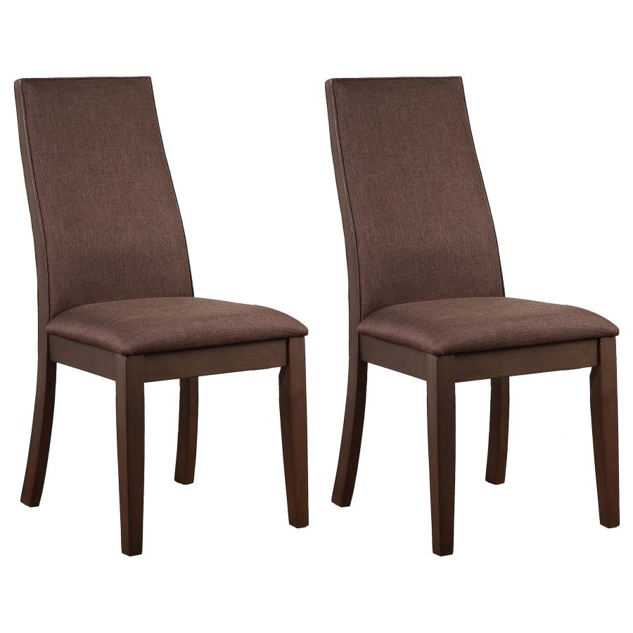 (image for) Spring Creek Upholstered Dining Chair Chocolate (Set of 2) - Click Image to Close