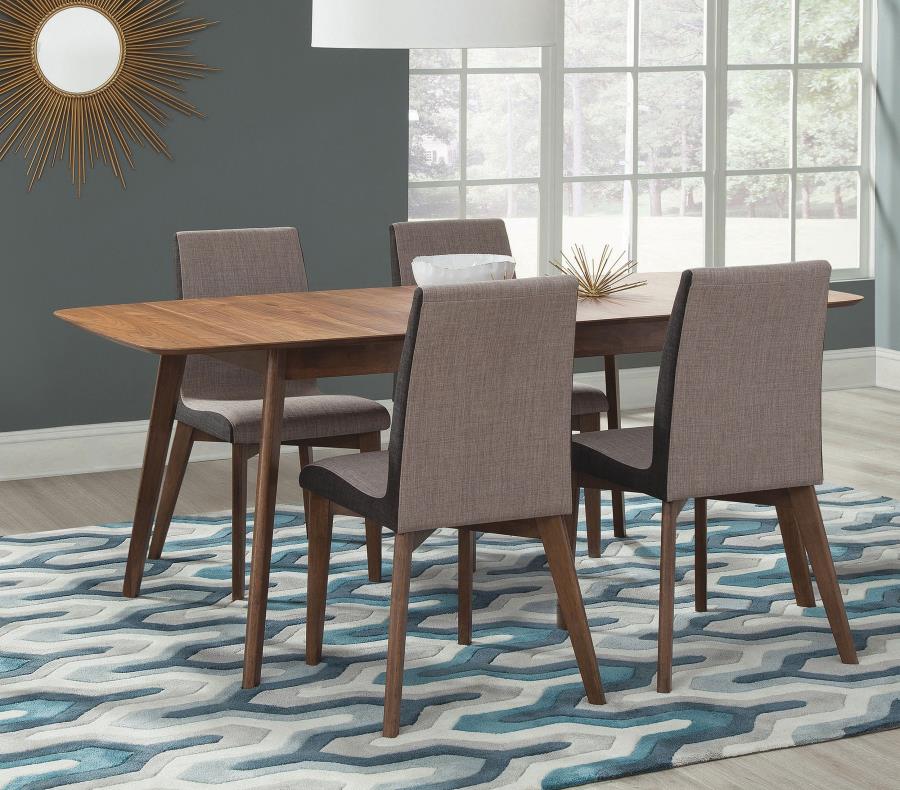 (image for) Redbridge 5-piece Rectangular Dining Set Natural Walnut - Click Image to Close