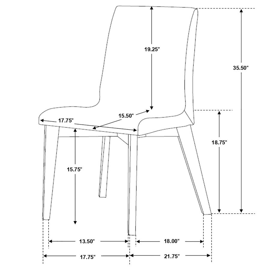 Modal Additional Images for Redbridge 5-piece Rectangular Dining Set Natural Walnut