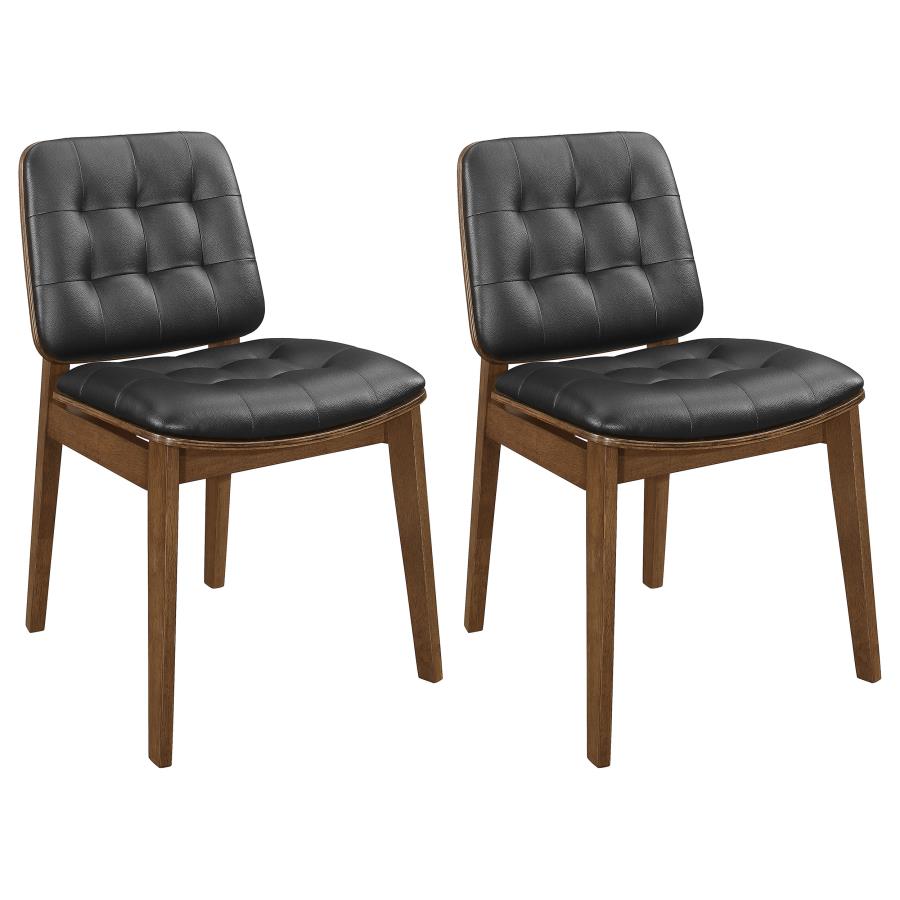 (image for) Redbridge Upholstered Dining Side Chair Walnut (Set of 2) - Click Image to Close