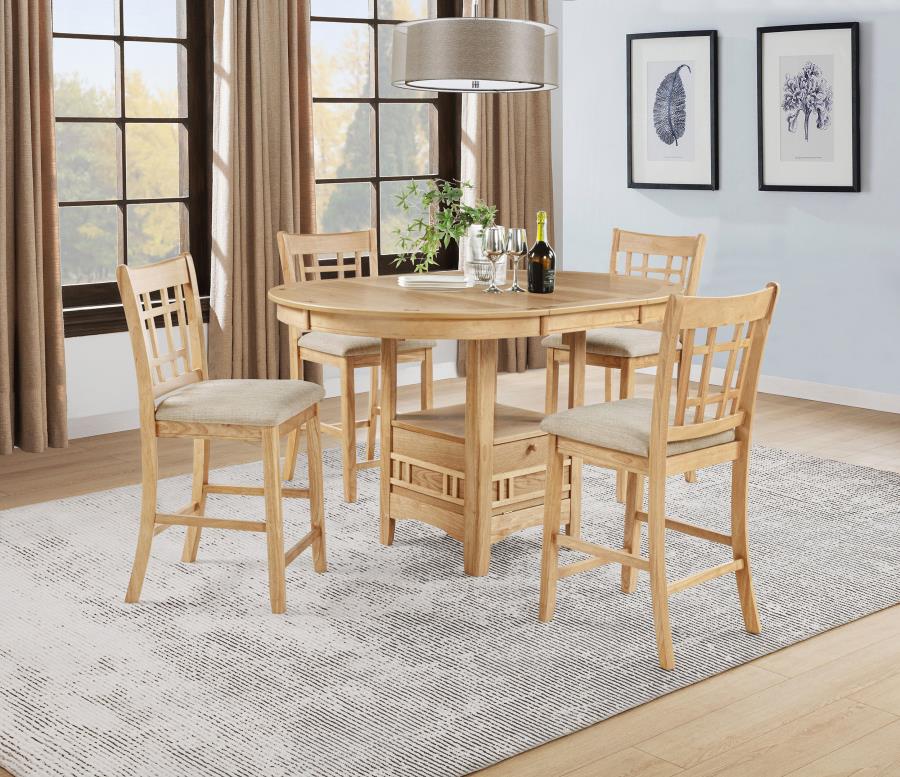 Modal Additional Images for Lavon Wood Counter Height Dining Chair Linen and Light Oak (Set of 2)
