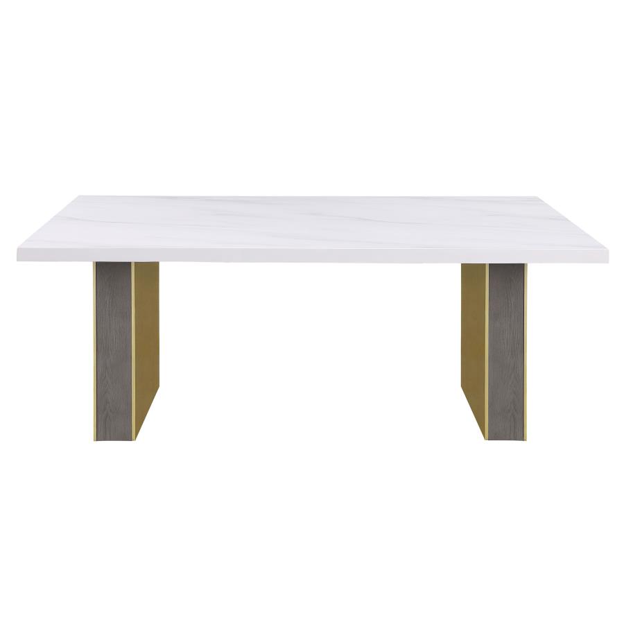 (image for) Carla 80-inch Cultured Carrara Marble Top Dining Table White