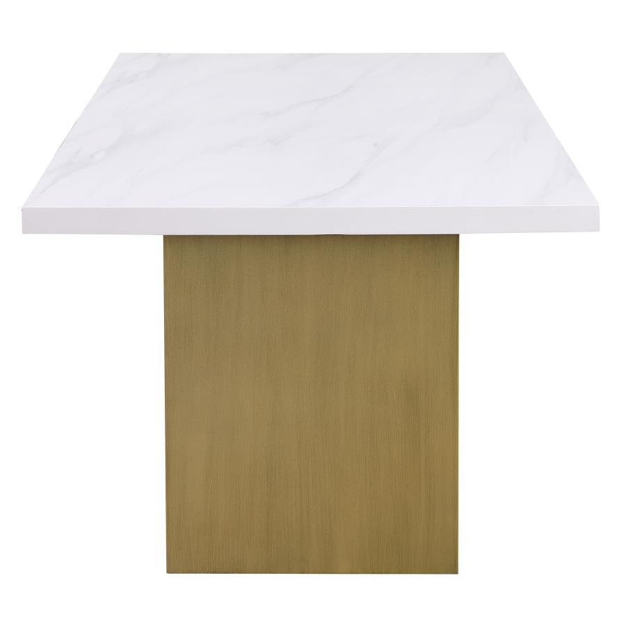 (image for) Carla 80-inch Cultured Carrara Marble Top Dining Table White