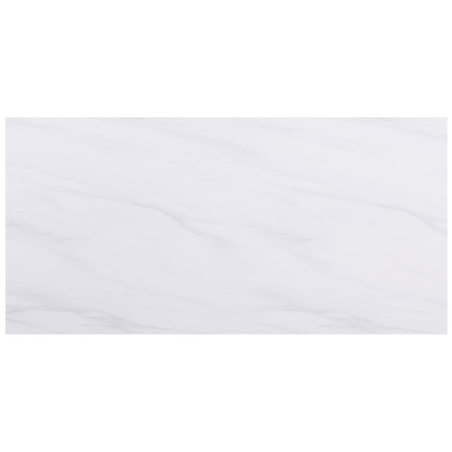 (image for) Carla 80-inch Cultured Carrara Marble Top Dining Table White