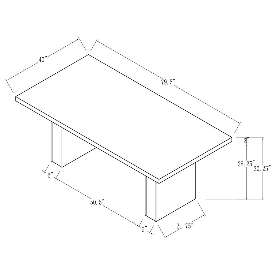 (image for) Carla 80-inch Cultured Carrara Marble Top Dining Table White