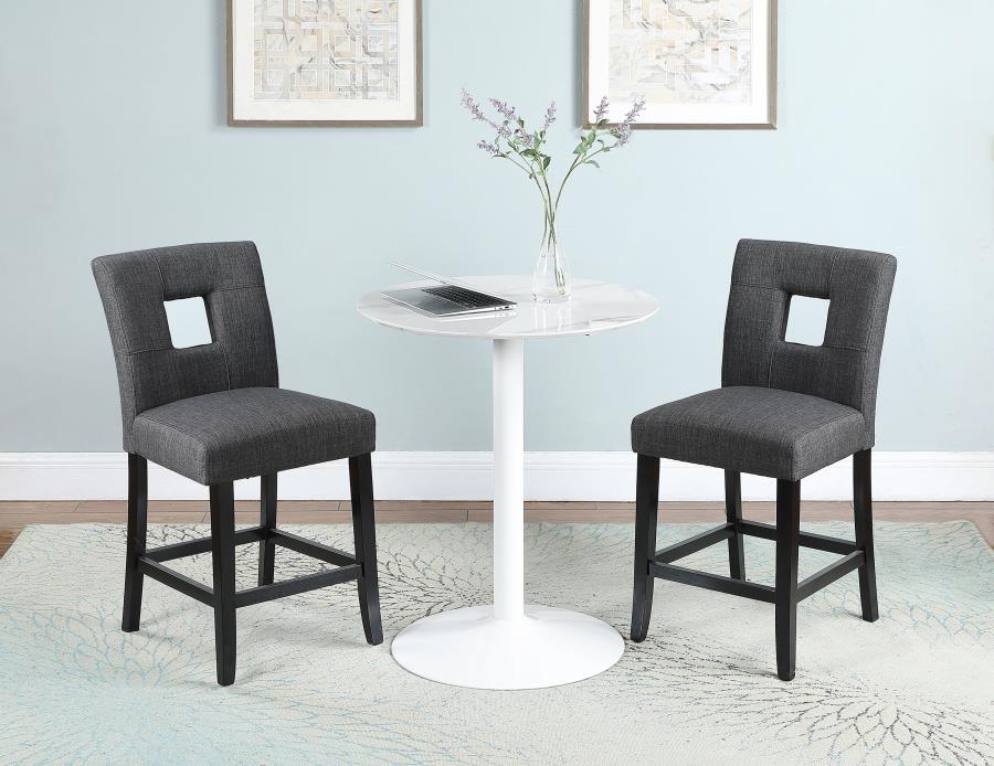 (image for) Alandale Upholstered Counter Height Stools Grey and Black (Set of 2)