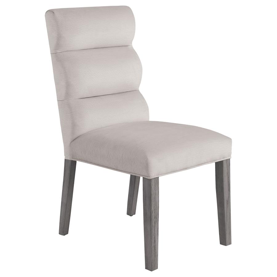 (image for) Carla Velvet Upholstered Dining Side Chair Stone (Set of 2)