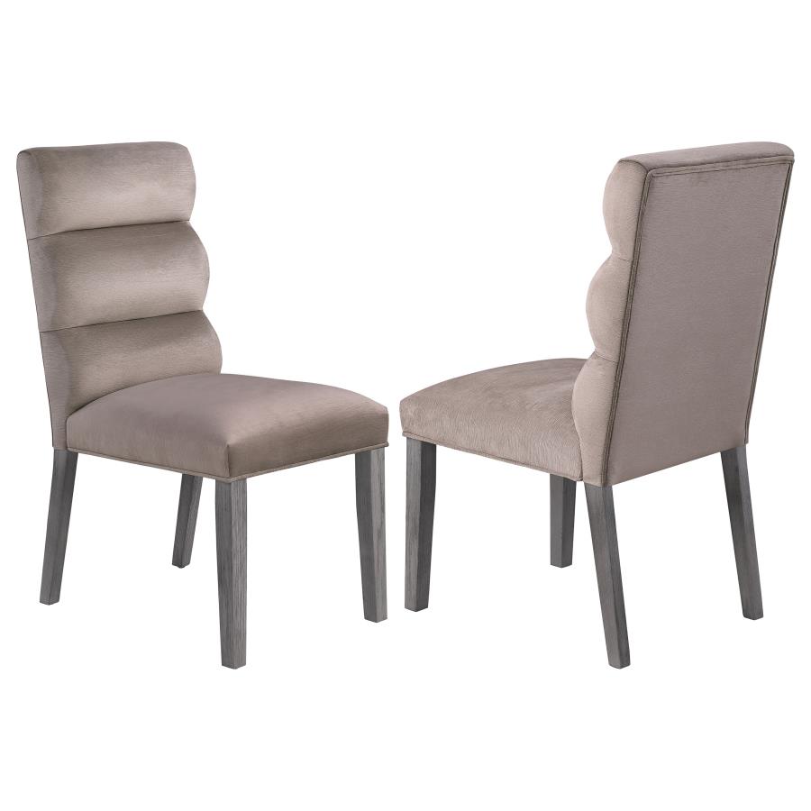 (image for) Carla Velvet Upholstered Dining Side Chair Ash (Set of 2) - Click Image to Close