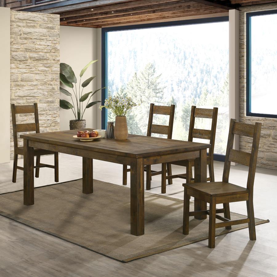 (image for) Coleman 5-piece Rectangular Dining Set Rustic Golden Brown - Click Image to Close