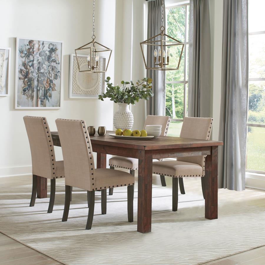 (image for) Coleman 5-piece Rectangular Dining Set Rustic Golden Brown - Click Image to Close