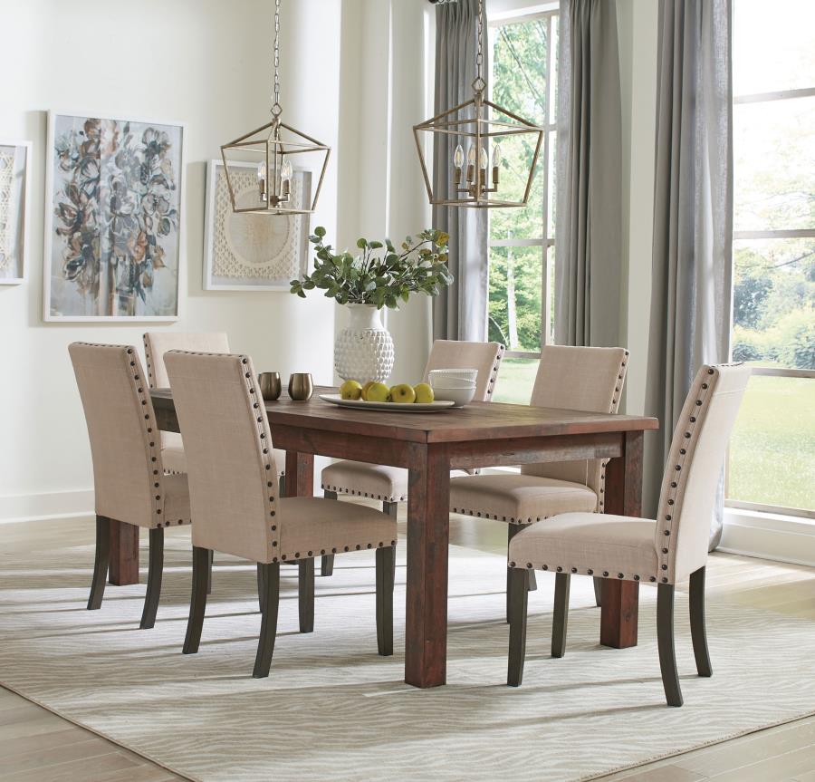 (image for) Coleman 7-piece Rectangular Dining Set Rustic Golden Brown - Click Image to Close