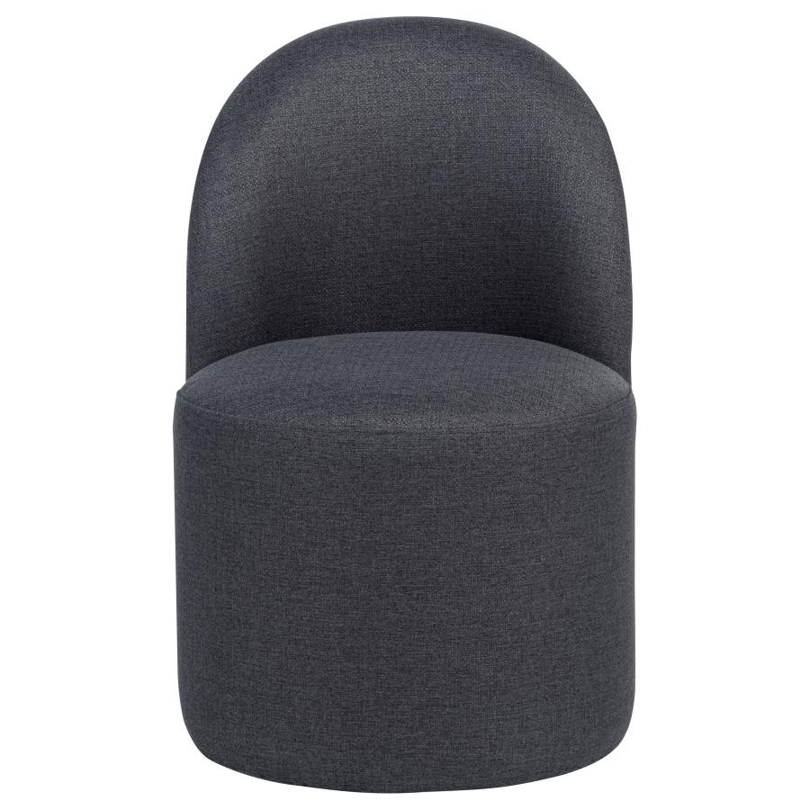 Aubrey Upholstered Barrel Dining Side Chair Charcoal (Set of 2)
