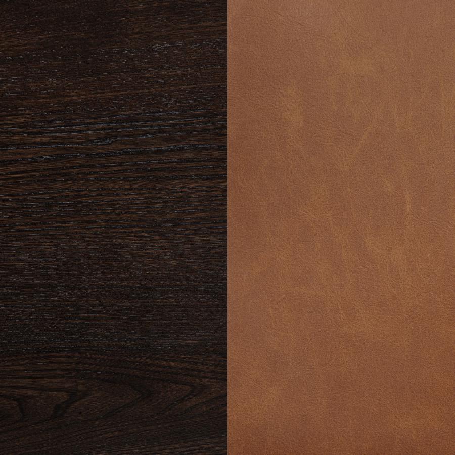 Modal Additional Images for Tegan Faux Leather Upholstered Dining Side Chair Cognac (Set of 2)