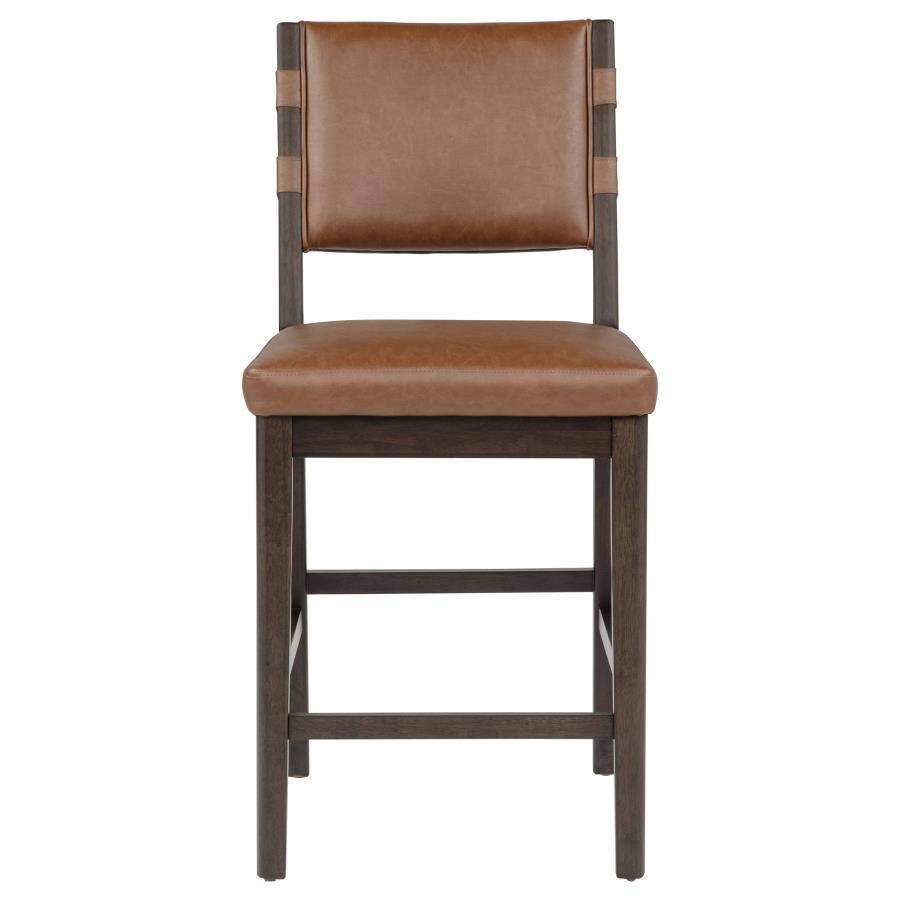 Tegan Faux Leather Upholstered Counter Height Chair Cognac (Set of 2)