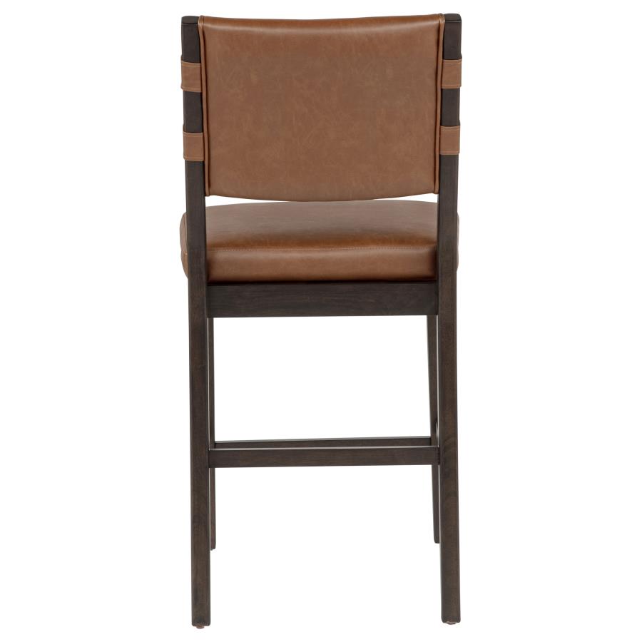 Tegan Faux Leather Upholstered Counter Height Chair Cognac (Set of 2)