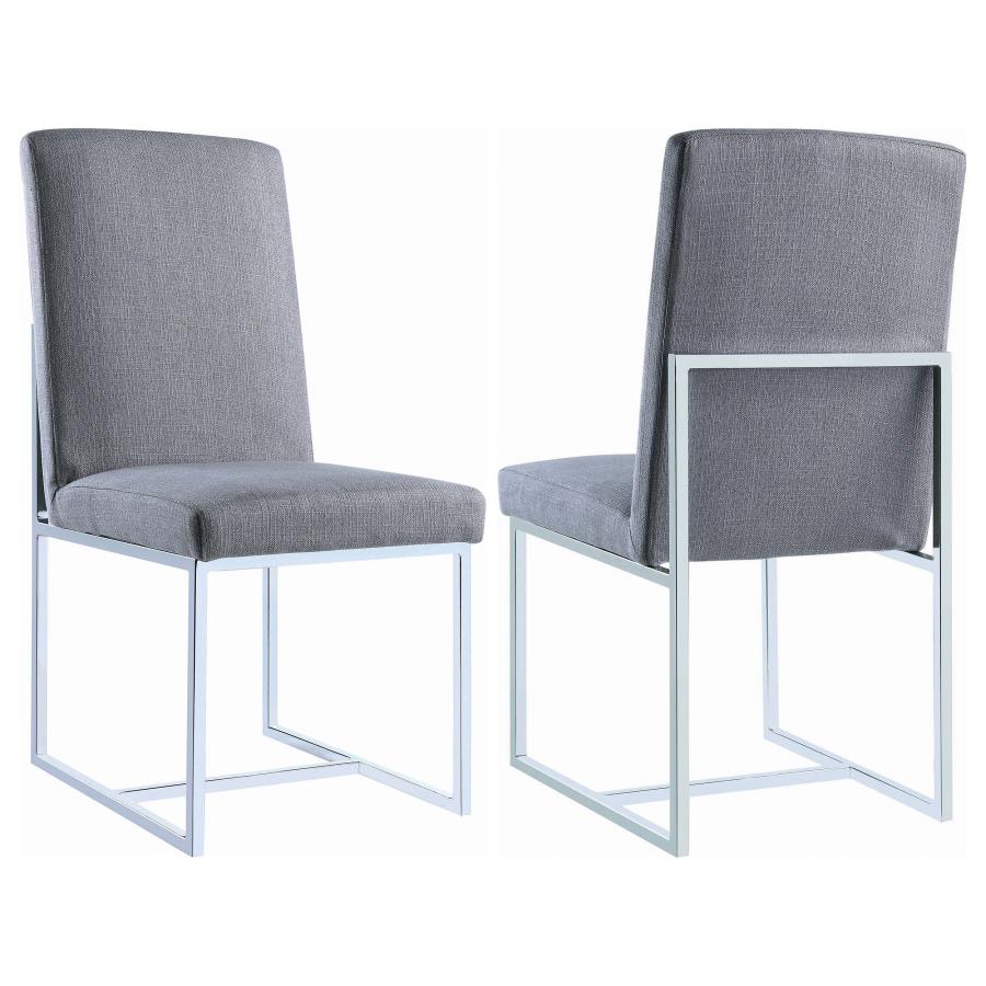 (image for) Mackinnon Upholstered Dining Side Chair Grey (Set of 2) - Click Image to Close