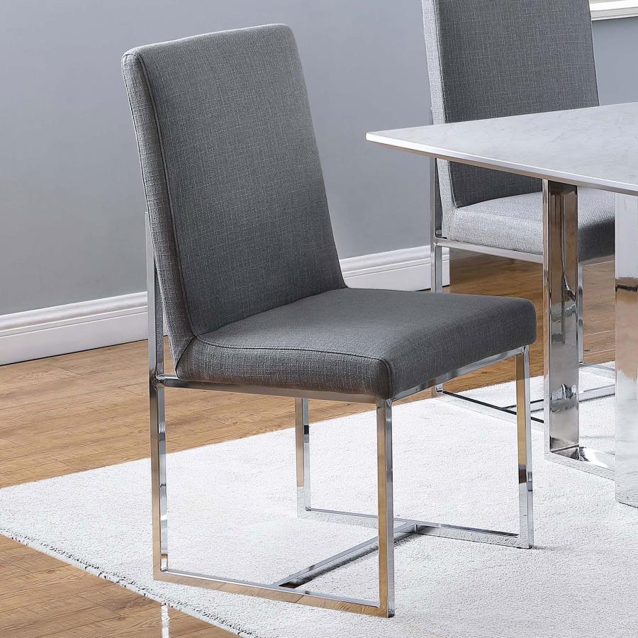 (image for) Mackinnon Upholstered Dining Side Chair Grey (Set of 2)