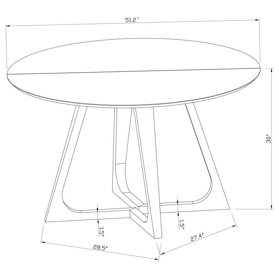 (image for) Gwynn Round 51-inch Marble Stainless Steel Dining Table Gold