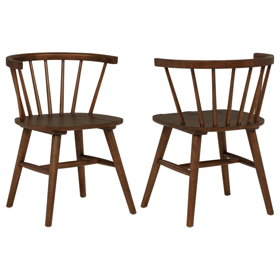 (image for) Jeffries Windsor Wood Dining Side Chair Walnut (Set of 2)