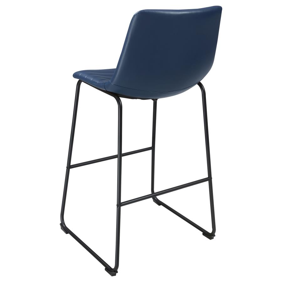 (image for) Zuni Faux Leather Upholstered Counter Chair Blue (Set of 2)