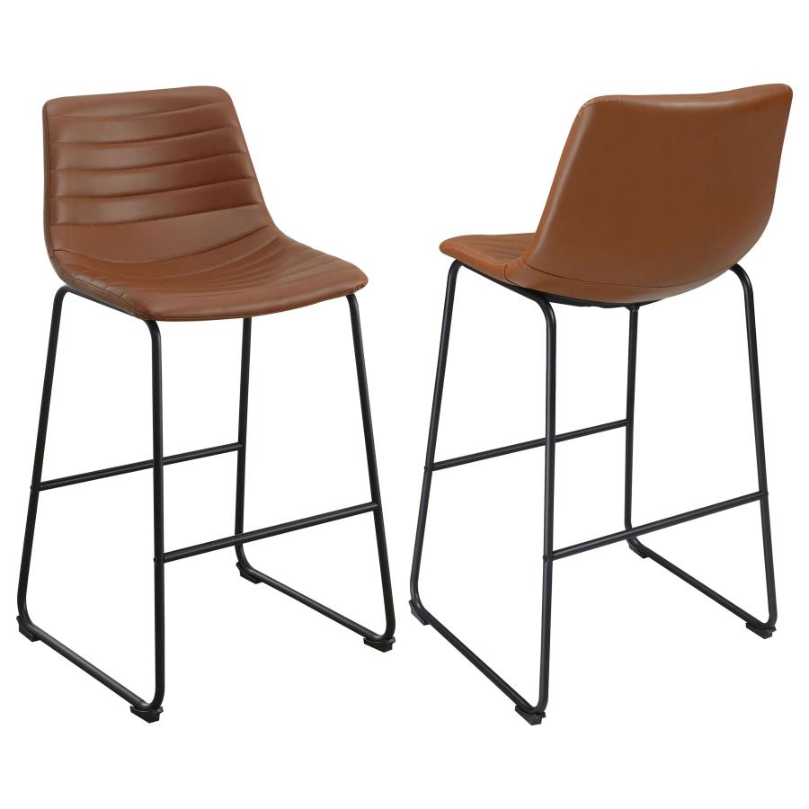 (image for) Zuni Upholstered Counter Height Chair Saddle (Set of 2) - Click Image to Close