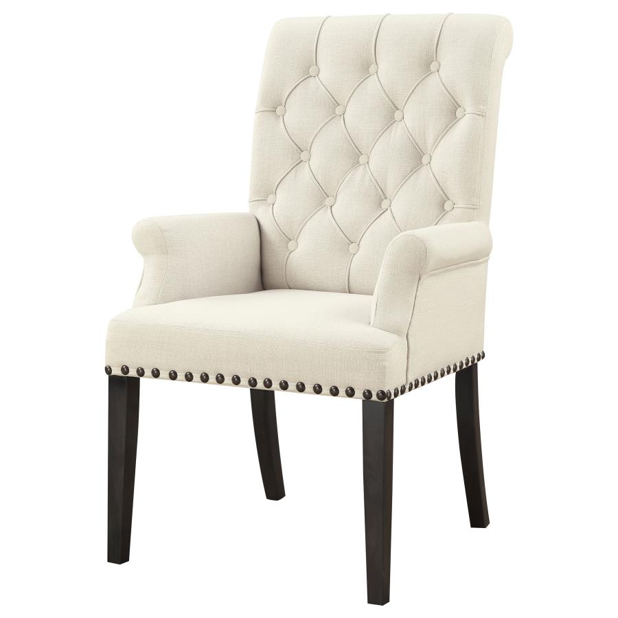 (image for) Alana Fabric Upholstered Dining Arm Chair Beige