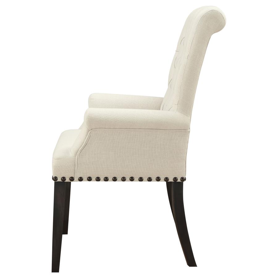 (image for) Alana Fabric Upholstered Dining Arm Chair Beige