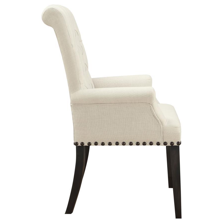 (image for) Alana Fabric Upholstered Dining Arm Chair Beige