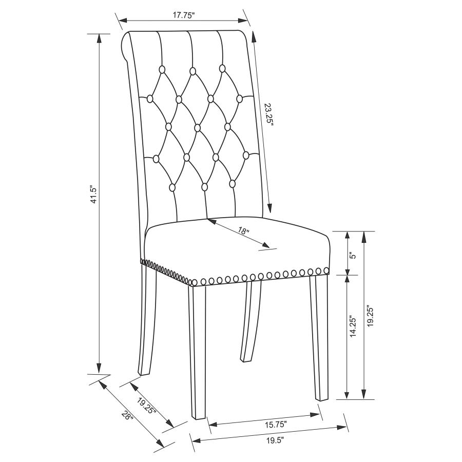 (image for) Alana Fabric Upholstered Dining Side Chair Beige (Set of 2)