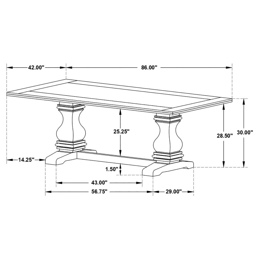 (image for) Parkins 5-piece Rectangular Dining Table Set Rustic Espresso