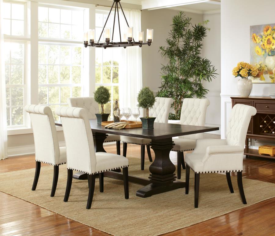 (image for) Parkins 7-piece Rectangular Dining Table Set Rustic Espresso - Click Image to Close