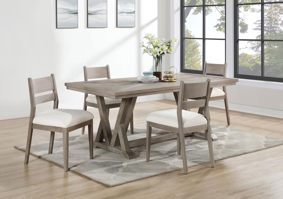 (image for) Cornelia 5-piece Rectangular Dining Table Set Coastal Grey - Click Image to Close