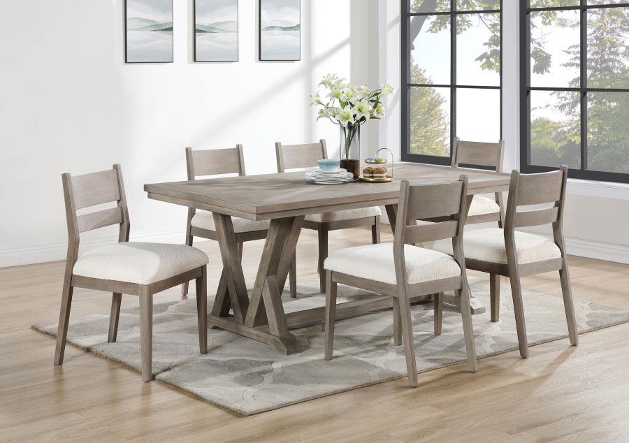 (image for) Cornelia 7-piece Rectangular Dining Table Set Coastal Grey - Click Image to Close