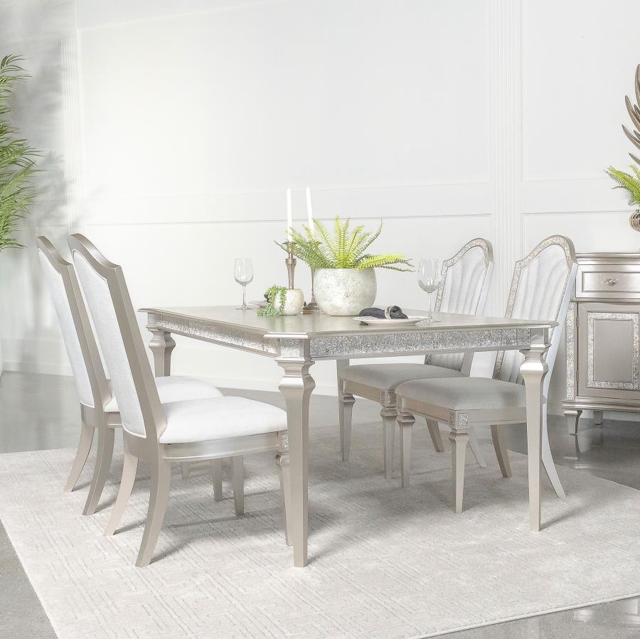 (image for) Evangeline 5-piece Extension Leaf Dining Set Silver Oak - Click Image to Close