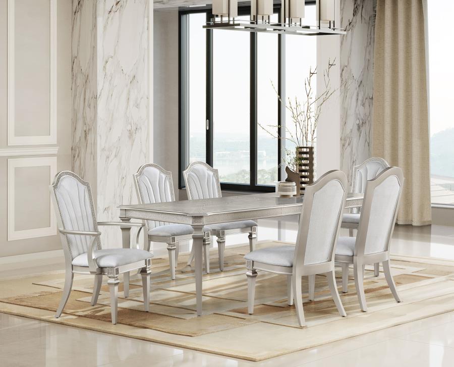 (image for) Evangeline 7-piece Extension Leaf Dining Set Silver Oak - Click Image to Close