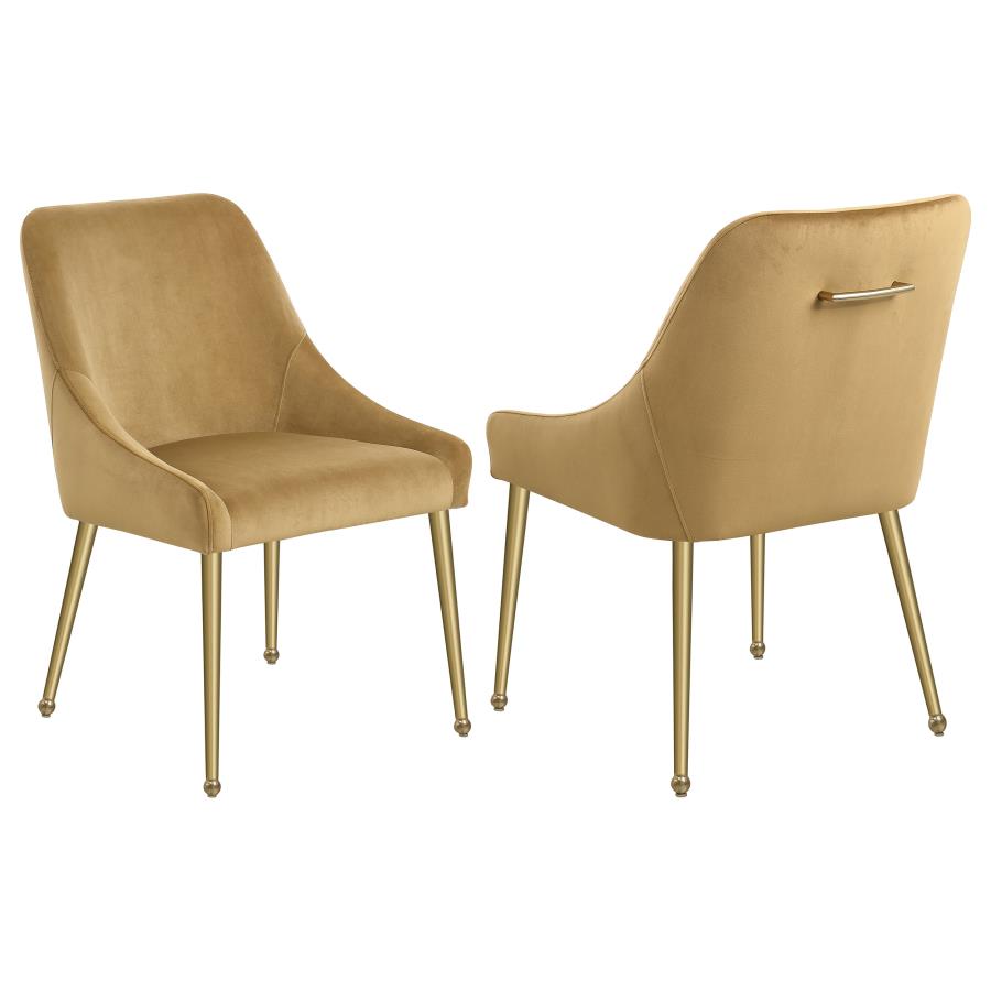 (image for) Mayette Upholstered Dining Side Chair Cognac (Set of 2) - Click Image to Close