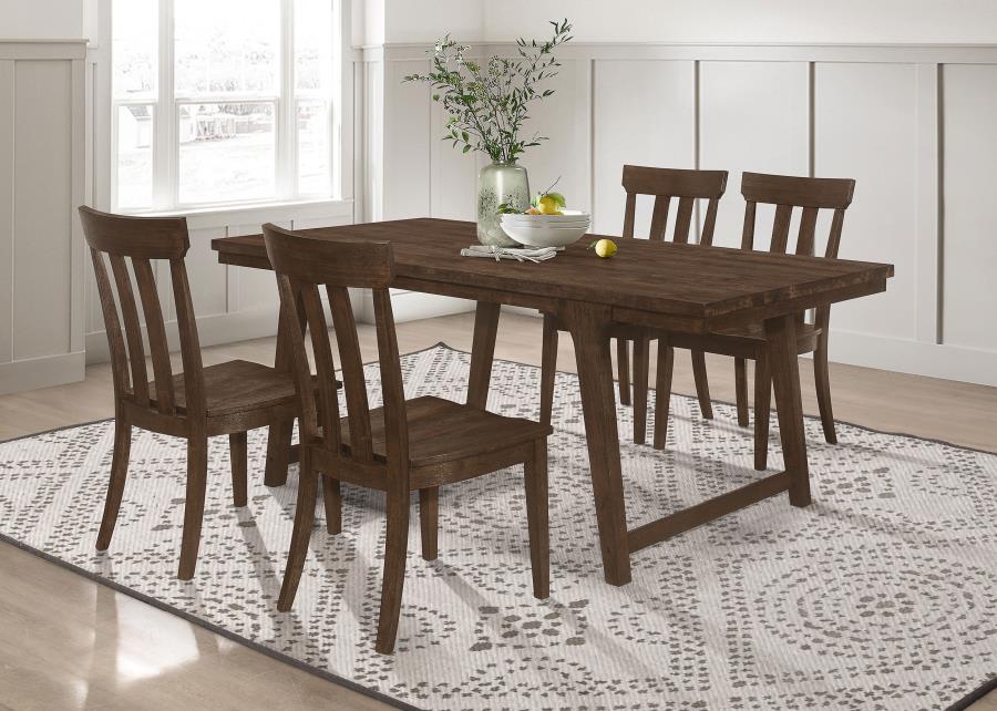 (image for) Reynolds 5-piece Rectangular Dining Table Set Brown Oak