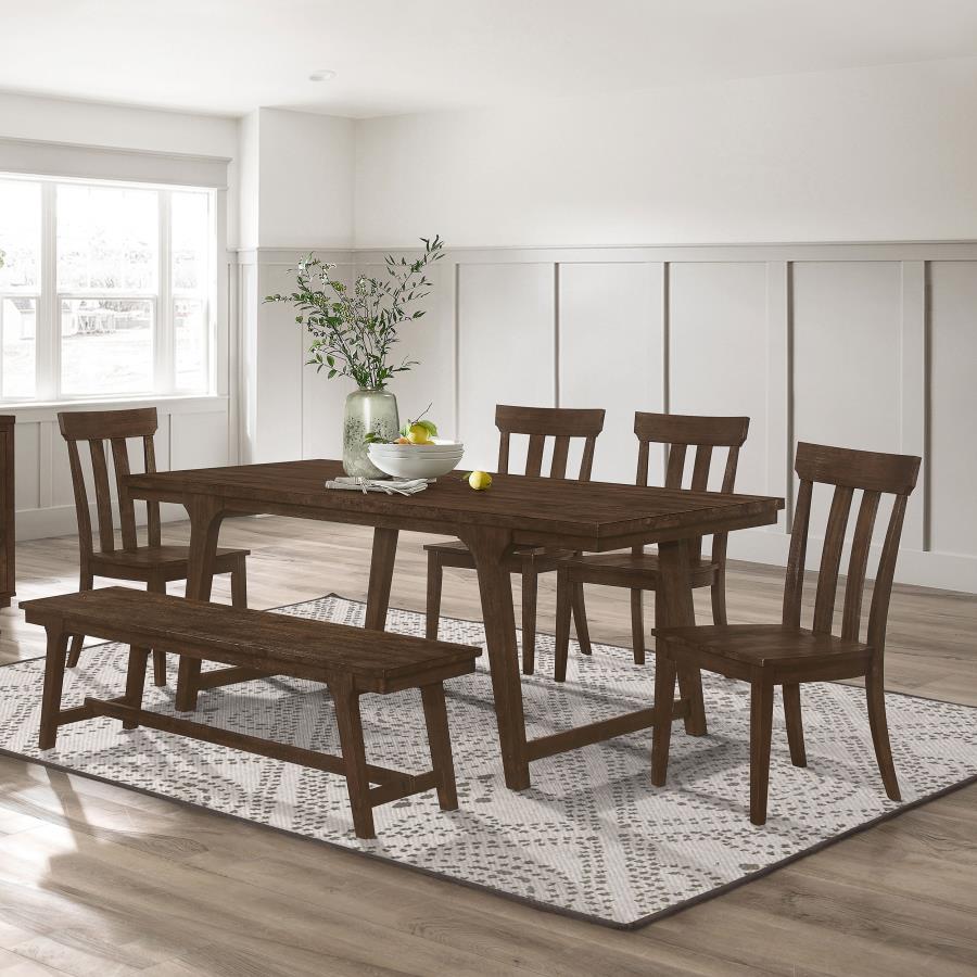 (image for) Reynolds 6-piece Rectangular Dining Table Set Brown Oak - Click Image to Close