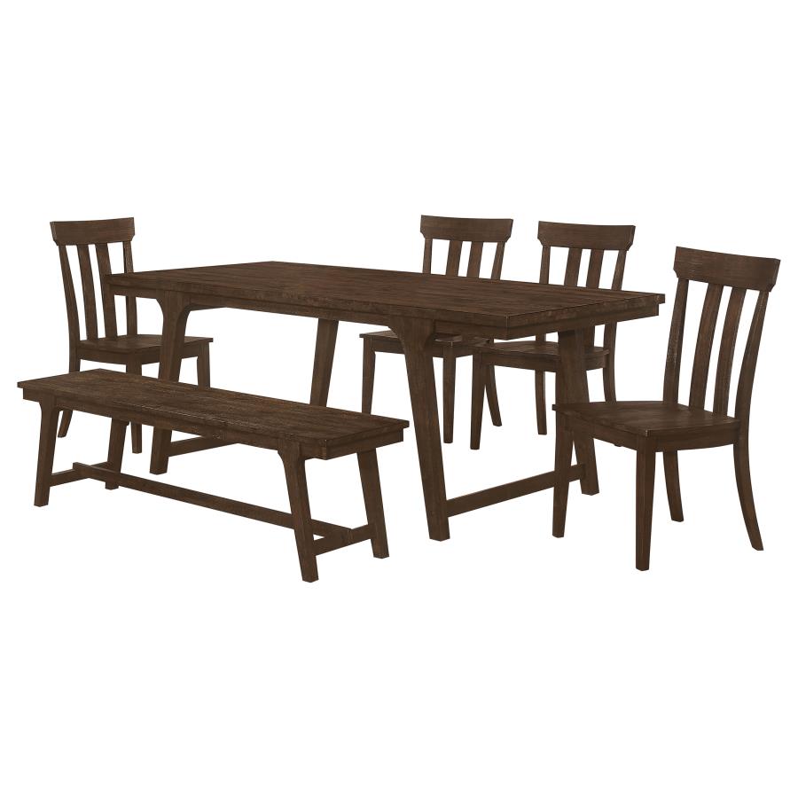 (image for) Reynolds 6-piece Rectangular Dining Table Set Brown Oak