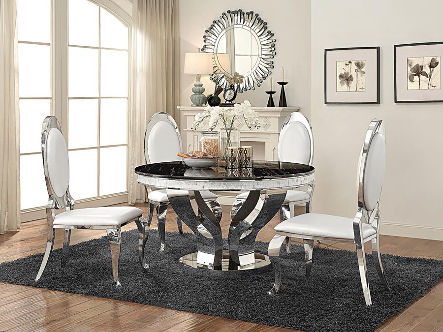 (image for) Anchorage Round 51-inch Glass Top Dining Table Chrome