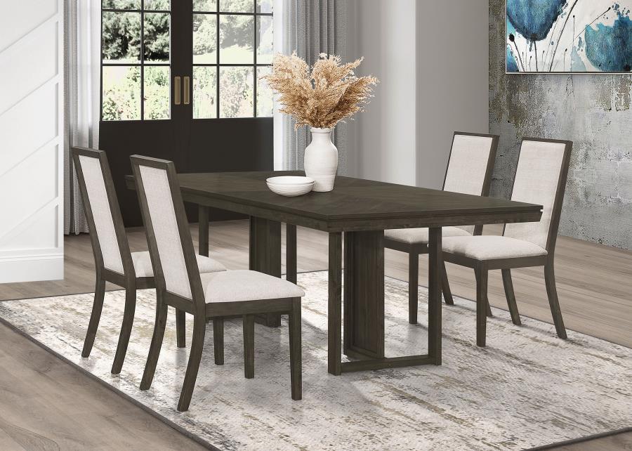 (image for) Kelly 5-piece Rectangular Dining Table Set Dark Grey