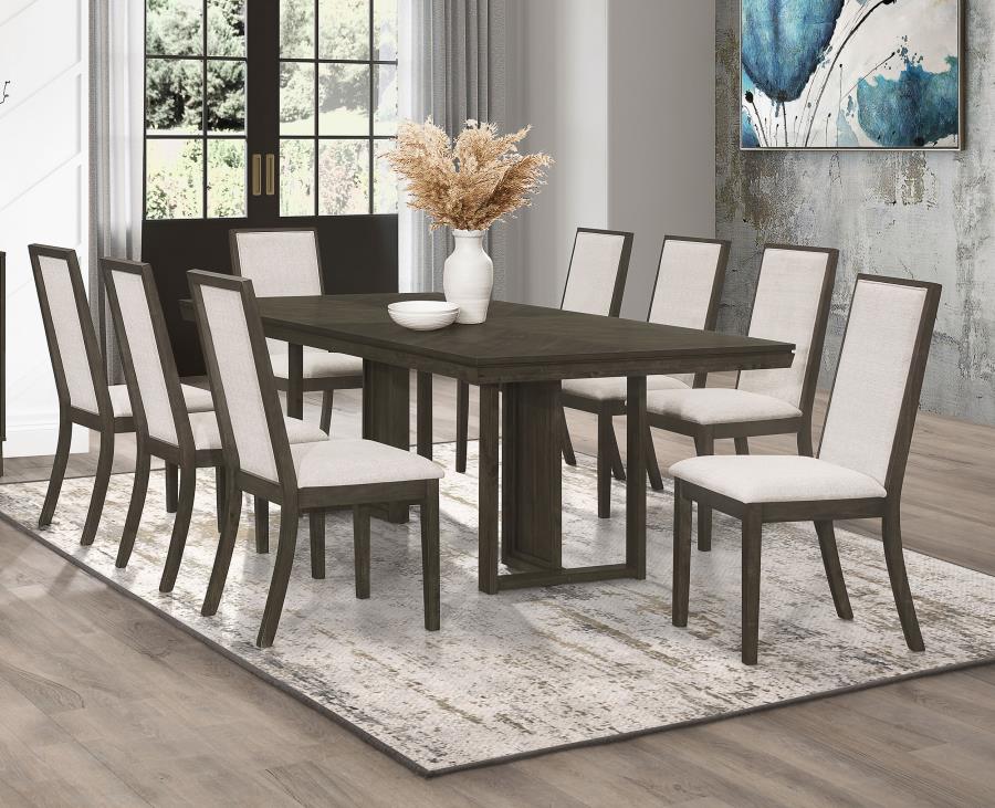 (image for) Kelly 9-piece Rectangular Dining Table Set Dark Grey