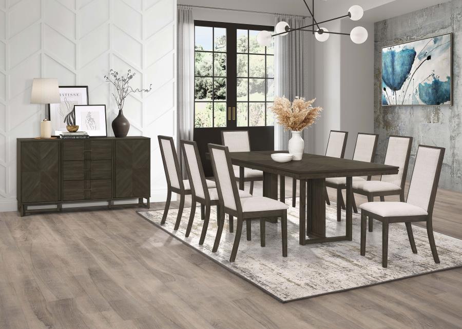 (image for) Kelly Rectangular 87-inch Wood Dining Table Dark Grey