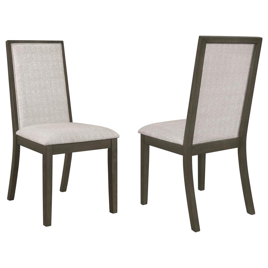 (image for) Kelly Upholstered Dining Side Chair Dark Grey (Set of 2) - Click Image to Close