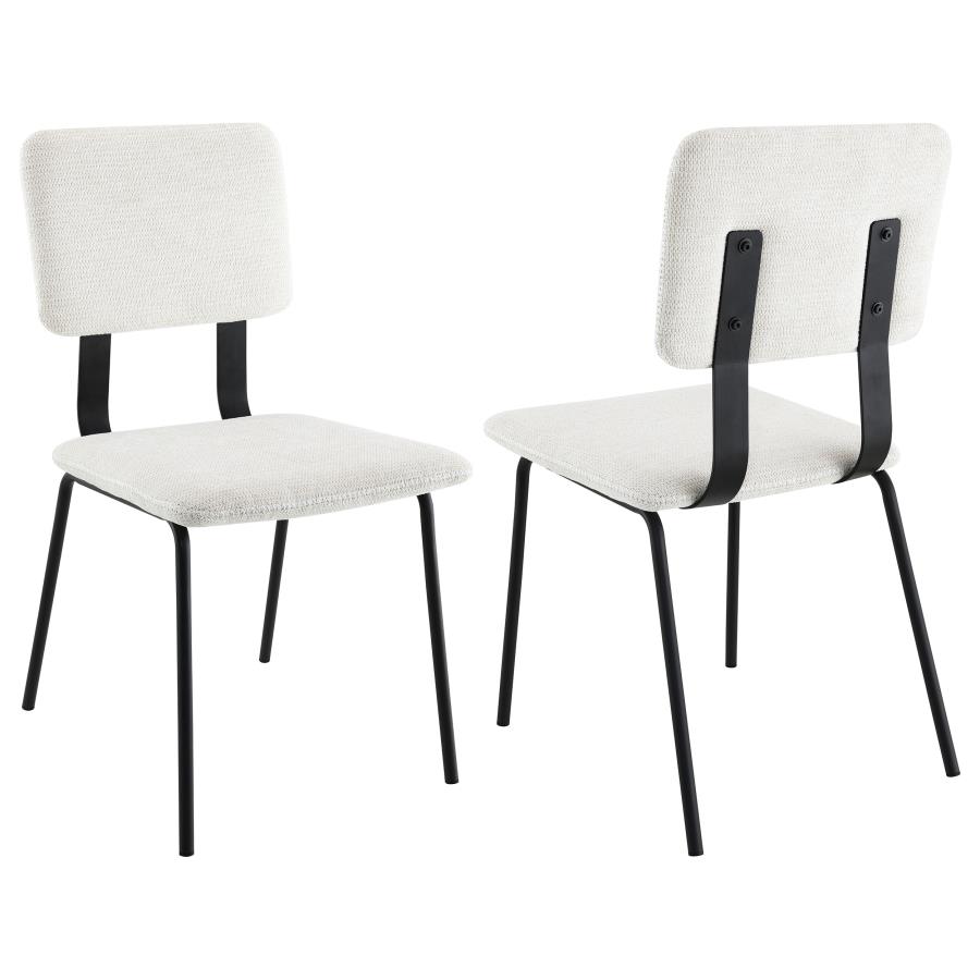 (image for) Calla Fabric Upholstered Dining Side Chair White (Set of 2) - Click Image to Close