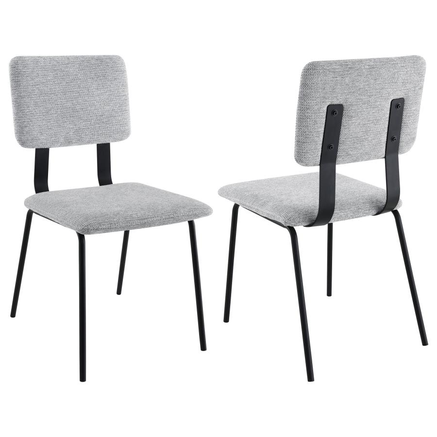 (image for) Calla Fabric Upholstered Dining Side Chair Grey (Set of 2) - Click Image to Close