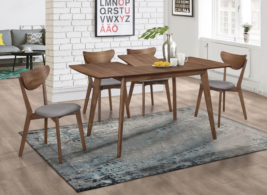 (image for) Alfredo 5-piece Butterfly Leaf Dining Set Natural Walnut - Click Image to Close