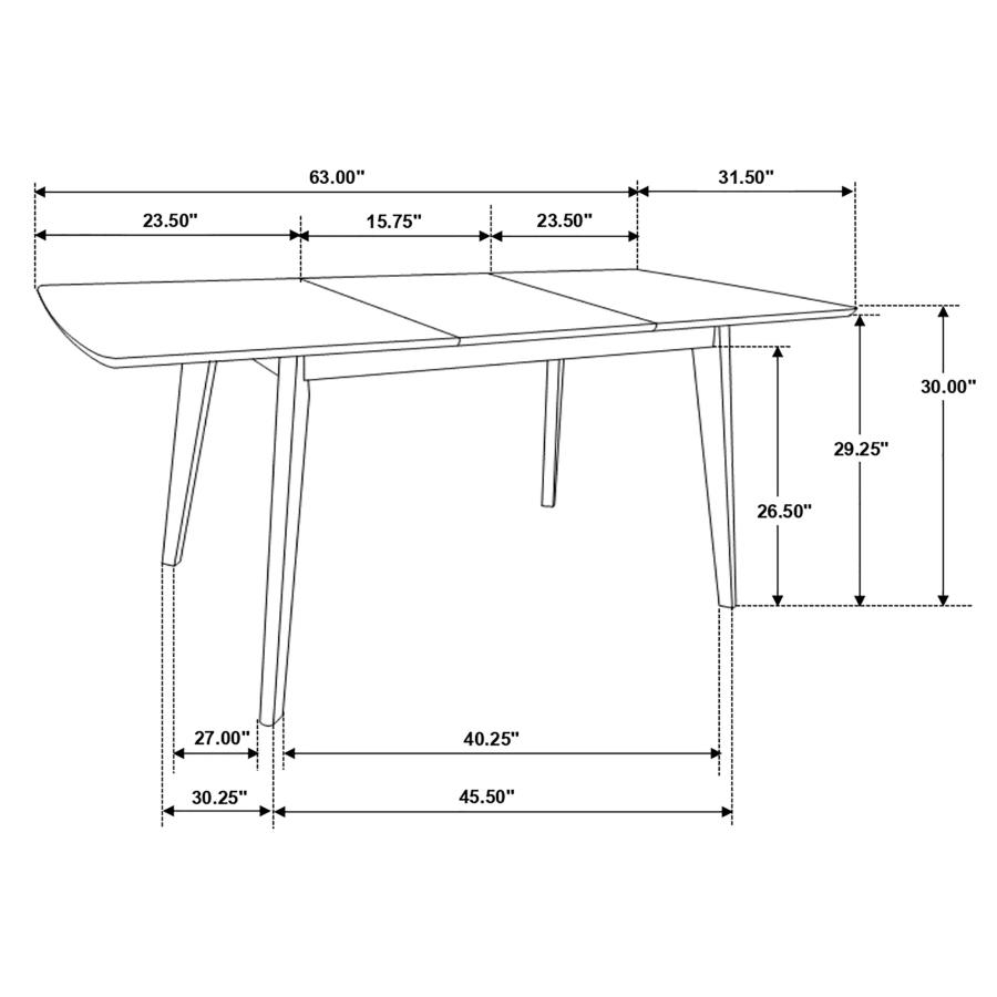 (image for) Alfredo 63-inch Extension Leaf Dining Table Natural Walnut